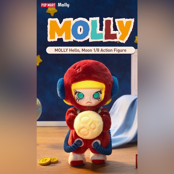 POP MART Other - Authentic SEALED MOLLY Hello, Moon 1/8 Action Figure Doll
